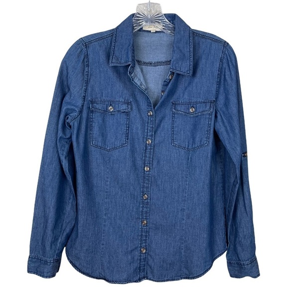 Love Notes Long Sleeve Chambray Top - Picture 4 of 6